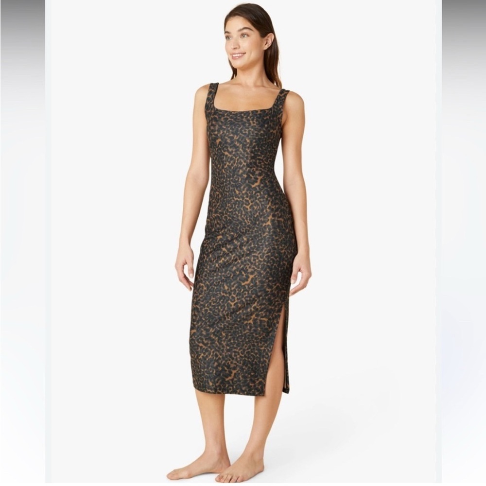 Beyond Yoga Chai Tortoise Softmark Icon Midi Dress. Size XL